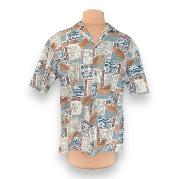 Vintage 90s Royal Creations Hawaiian Printed Shirt Sea Turtle Made in Hawaii Top - Picture 12 of 12